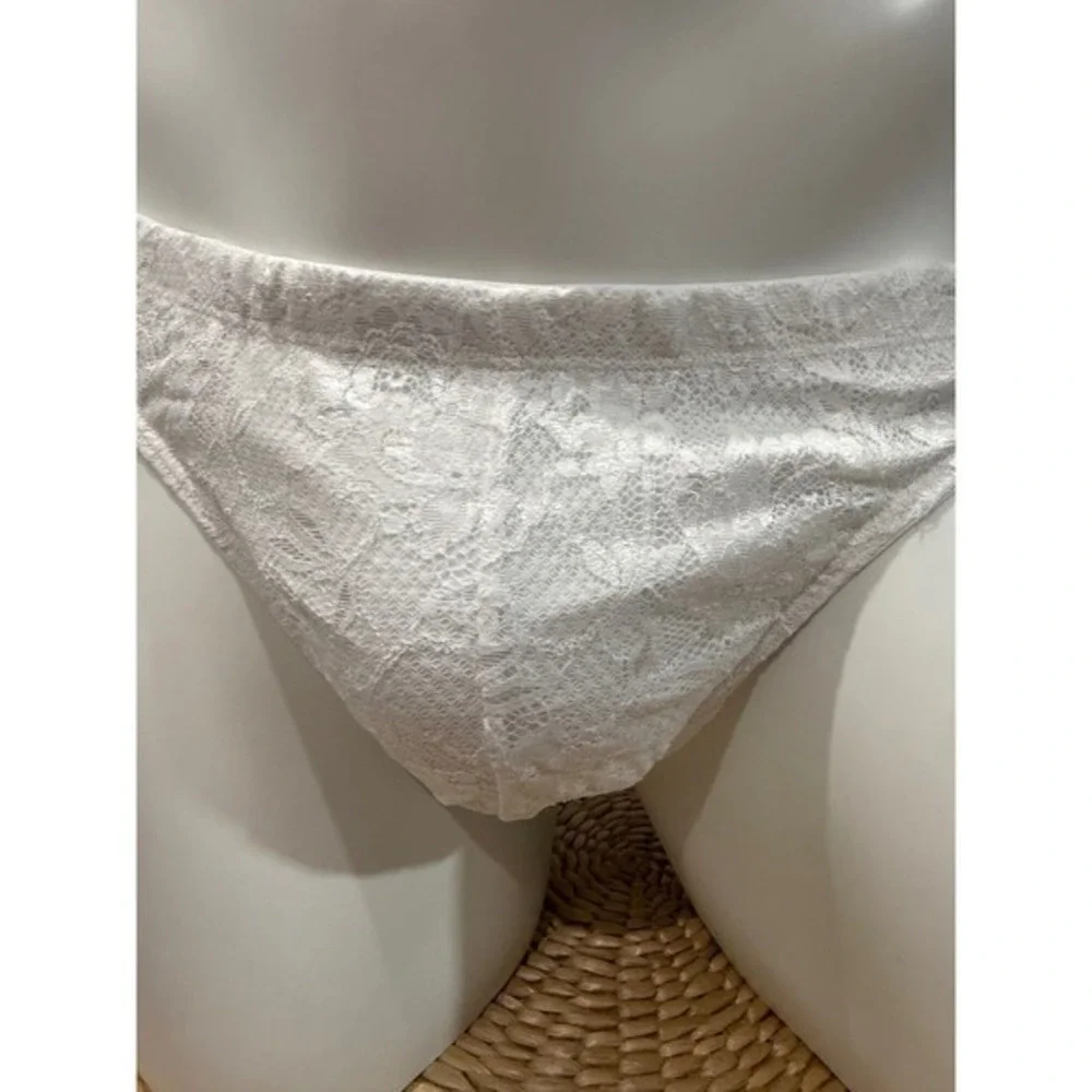 Cosabella White Never Say Never Stretch Lace G-String Luxury Size L NWT